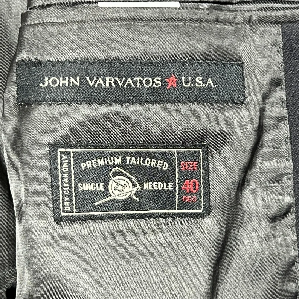 John Varvatos USA Blazer Mens 40R‎ Navy Wool Premium Tailored Two Button Jacket